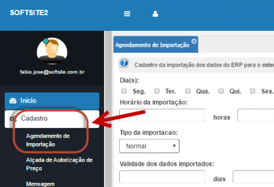 Agendamento de Importação