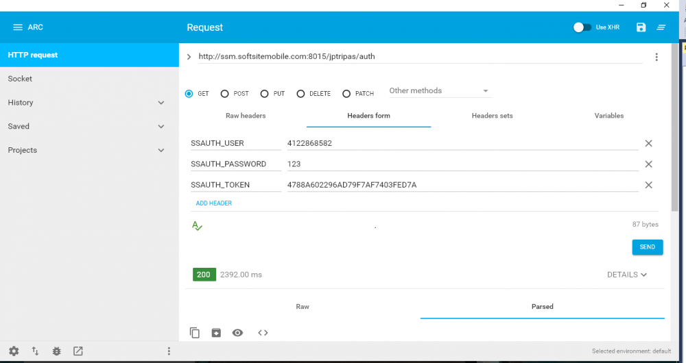 Parte referente a captura do token com a url auth
